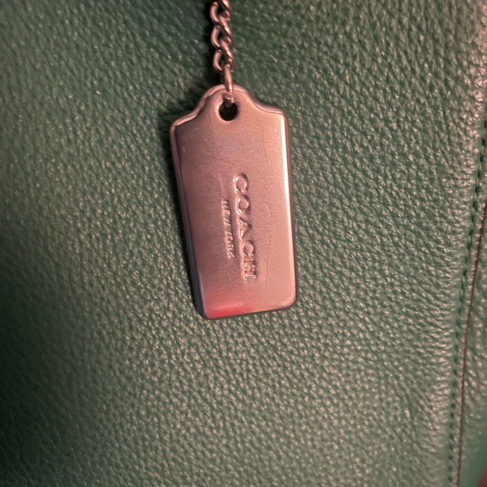 Coach Emerald Green Leather Shoulder Bag - Picture 2 of 16